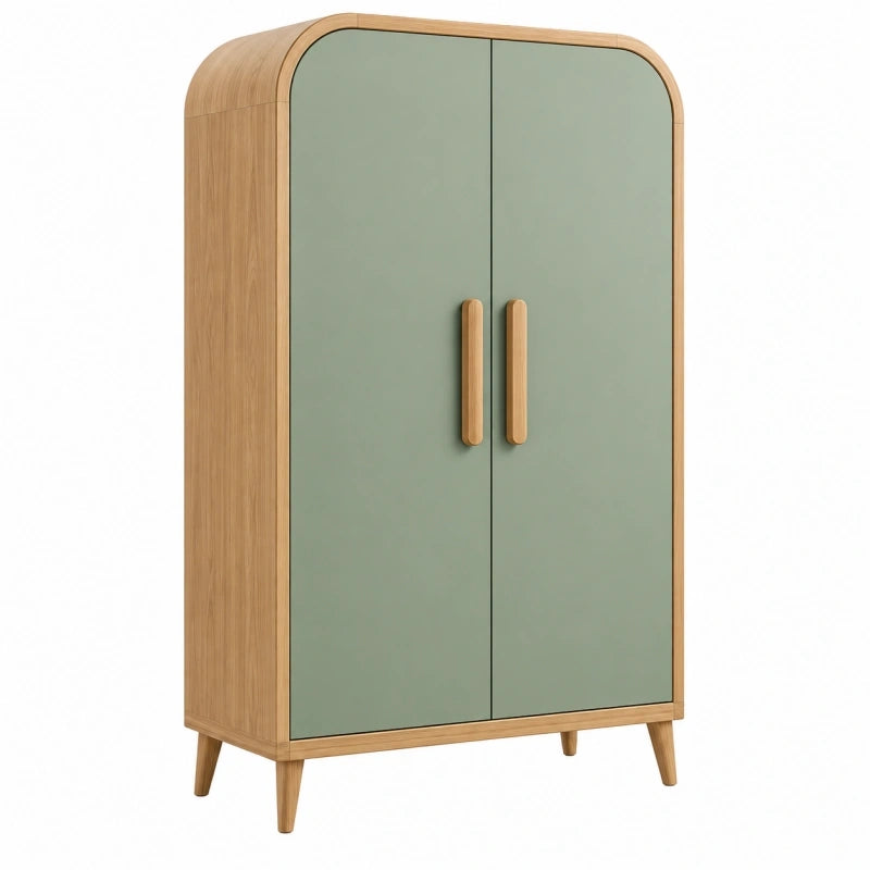 Kleiderschrank 90 x 50 x 180 cm Holz Grün - zweitürig skandinavisch