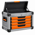 Werkzeugkasten 60 x 28 x 40 cm Metall Schwarz Orange mit 4 Schubladen