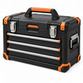 Werkzeugkoffer 60 cm Kunststoff Schwarz Orange mit 4 Schubladen und Tragegriff
