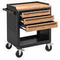 Werkzeugwagen 85 x 45 x 95 cm Stahl Holzoptik mit 3 Schubladen
